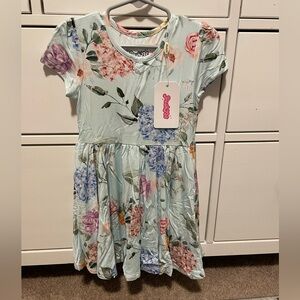 Floral 4T Bamboo Shortsleeve Twirl Dress